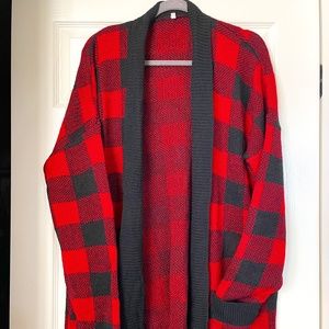 2XL Plaid Cardigan